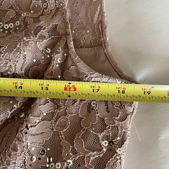 Ignite Evenings Mushroom Colored Maxi Dress Size 14 - Picture 8 of 11